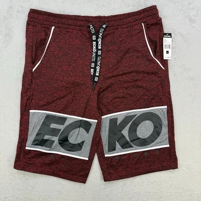 Pantalones Cortos Ecko Unltd Para Hombres Rojo Verdadero Tejido Atlético Gimnasio Entrenamiento Informal Talla Grande Foto 1 de 4