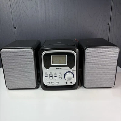 Bush Compact CD Player Micro System FM Radio AUX Input Black & Silver - Image 1 of 4