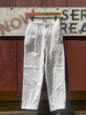 VTG 80s 90s Mom Jeans White High Waisted Small Cotton Streetwear Vintage Pants - Image 1 of 4