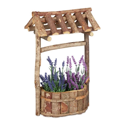 Holzbrunnen garten Zierbrunnen Deko-Brunnen Gartenbrunnen oval rustikal 1,1 kg - Bild 1 von 4