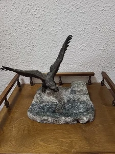 Massiver Bronzeadler Medaillon  W II.aufgelegt mit  Tintenfass Steinsockel - Bild 1 von 24