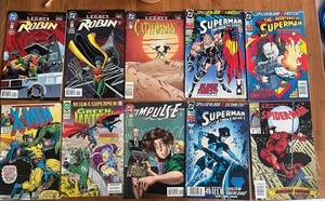 Lot 10 verschiedene Marvel & DC Comics Superman verschüttetes Blut + Spiderman + mehr G-VG - Bild 1 von 1
