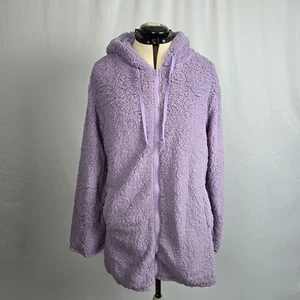 Unbranded Zip Up Hoodie Women's Large Lavender Drawstring Pockets Soft NWOT - Picture 1 of 15