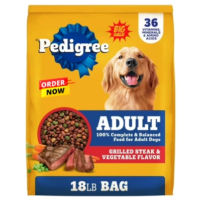 Pedigree Complete Nutrition成人干狗粮烤牛排和蔬菜口味 — 第 1/4 张图片