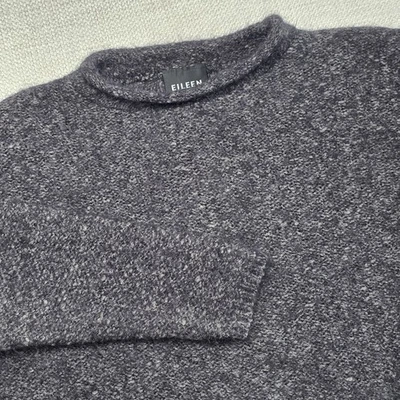 Suéter Corto Tejido Grueso De Colección Eileen Fisher Mujer S Gris Cuello Redondo EE. UU.  Foto 1 de 4