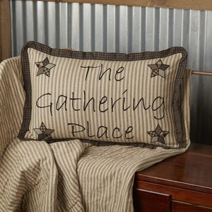 Primitive 14"x22" The Gathering Place Pillow Black Star Bedroom Decor VHC Brands - Picture 1 of 7