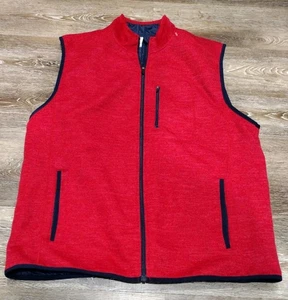 Johnnie-O Performance Vest Fleece Men's XXL Red West Coast Prep Pockets - Picture 1 of 9