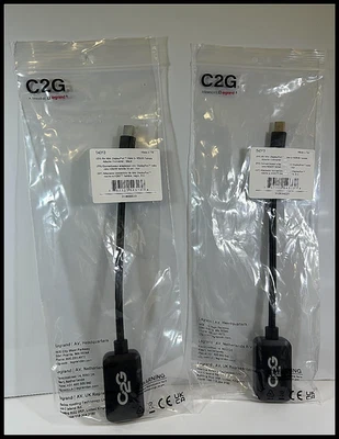 2x C2G 8in Mini DisplayPort Male to HDMI Female Adapter Converter - Black 54313 - Image 1 of 3