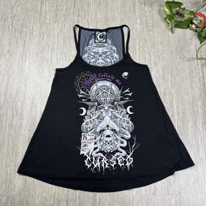 Killstar Tank Top Shirt M Cursed Mesh Pentagram Baphomet Satanic Gothic Vest - Picture 1 of 7