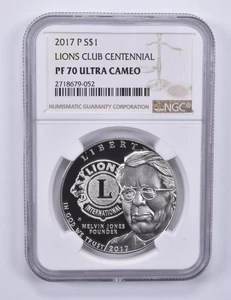 2017-P Lions Club Centennial Commemorative Dollar PF70 UCAM NGC *0558 - Picture 1 of 5