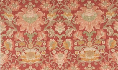 COLEFAX AND FOWLER CURTAIN FABRIC DESIGN Fontenoy 2 METRES RED 100% LINEN - Image 1 of 4