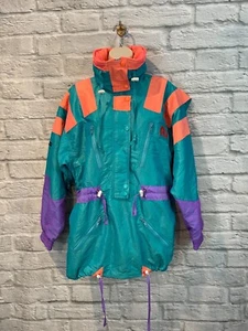Chaqueta de Esquí Robert John Vintage Años 80 Color Verde Iridiscente Bloque Retro Talla 8 - Imagen 1 de 13
