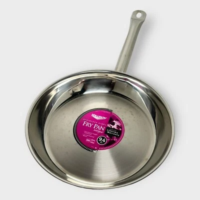 VOLLRATH 9 3/8-inch Intrigue stainless steel fry pan with natural finish NEW - Image 1 of 3