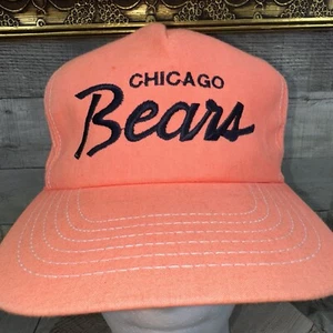 Super Rare Vintage 80S Chicago Bears Script Pink SnapBack Identity Headwear - Picture 1 of 14