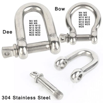 NONBRANDED Stainless Steel 304 Dee Shackle Bow Shackle Round Shackle Wire Rope Accessories
