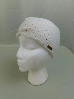 Steve Madden Studded Knit Head Wrap Headband Ear Warmers Ivory Gold #6297 - Image 1 of 4