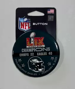 PHILADELPHIA EAGLES SUPER BOWL LIX CHAMPIONS NFL FOOTBALL PINBACK/BUTTON NEW - Picture 1 of 2