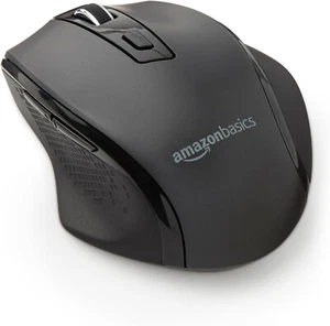 Amazon Basics Ergonomic 2.4 Ghz Wireless Optical PC Mouse DPI Adjustable Black - Picture 1 of 7