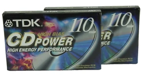 2X TDK CD Power 110 Min High Bias Factory Sealed Blank Cassette Tape FREE SHIP - Picture 1 of 5