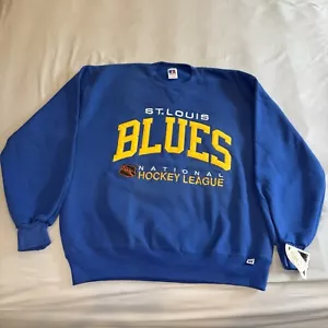 Vintage Russell Athletic Sweatshirt St.louis Blues Hockey Men’s Large Blue - Picture 1 of 10