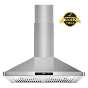 30 in. WALL MOUNTED EXHAUST HOOD VENT HOOD [OPEN BOX] STAINLESS STEELLED LIGHTS - Picture 1 of 13