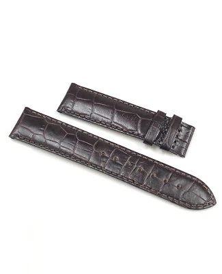 Genuine Tissot 20mm x 18mm Alligator Grain Dark Brown Leather Band Strap - Image 1 of 3
