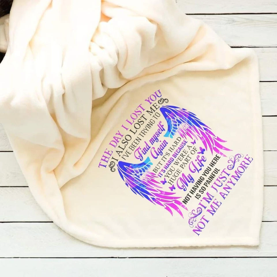 Angel Wing Memorial Watching Fleece Blanket 50x60 Custom Photo Throw Blanket - Image 1 of 1