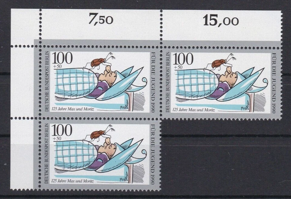 BERLIN - 1990 - stamps Scott #9NB282 - Block with 3 with margins - MNH - Image 1 of 1
