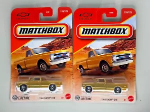 MATCHBOX 2025 Mainline 1968 CHEVY C10 GOLD #110 Lot of 2 - Picture 1 of 6