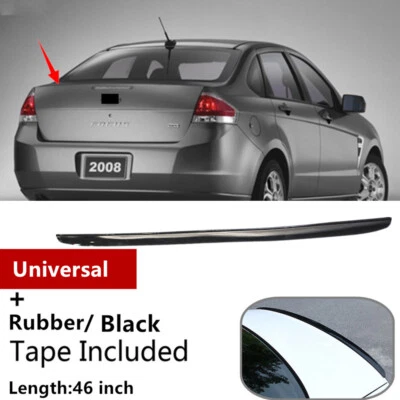 46''  Universal Fit For 08-11 Ford Focus Sedan Rear Trunk Lip Spoiler Wing Black Foto 1 de 4