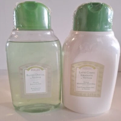 2 Perlier Vetiver Bath & Shower 8.4oz & Moisturizing Body Milk 8.4 New Lot  - Image 1 of 4