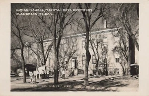 Indian School - Mayota - Boys Dormitory - Flandreau, South Dakota - posted RPPC - Picture 1 of 3