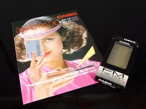 NOS Radio card CASIO RD-10 Gold box + brochure full working rétro 80's RARE - Imagen 1 de 8