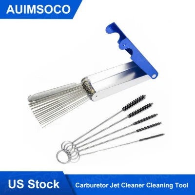 Aguja de limpieza para quitar chorro de suciedad de carbono carburador + kits de herramientas de cepillo para Kawasaki Foto 1 de 4