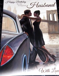 Tarjeta de cumpleaños de To My Gorgeous Husband con tarjetas Tracks. Tema pareja - Imagen 1 de 5