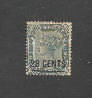 Ceylon #127 (A11f) (SG #190) F MINT HR - 1885 28c on 32c Queen Victoria  - Image 1 of 2