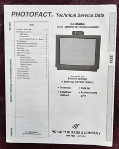 Sams Photofact 3314 Service Manual for Samsung TV TXB3115/CX, TC7100S - Picture 1 of 1