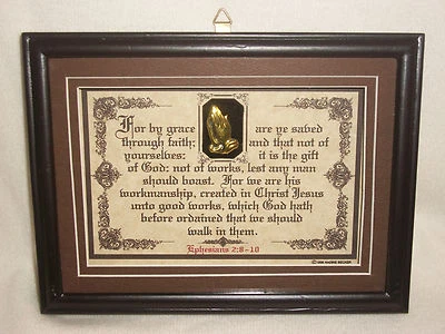 Новый! ~ Благодатью вы спасены ~ Библия стих Писание таблички, стихи Christain подарки - Изображение 1 из 2