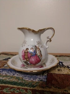 Vintage Porzellan Krug und Schale Becken Set Paar Goldrand 3629 Made in Japan - Bild 1 von 13