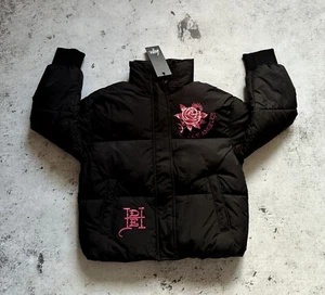 Hype X Ed Hardy Cropped Black Puffer Jacket GIRLS SIZE 8 128 CM - Picture 1 of 10