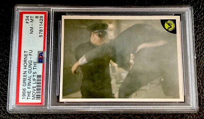 Bruce Lee On Front & Back Rookie Card PSA 8 1966 The Green Hornet Kato #34 Kato - Image 1 of 3