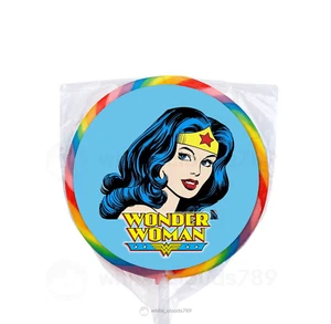 24 DC Wonder Woman Super Hero 1.67" Sticker Labels for Bag Party Favor Birthday - Picture 1 of 2