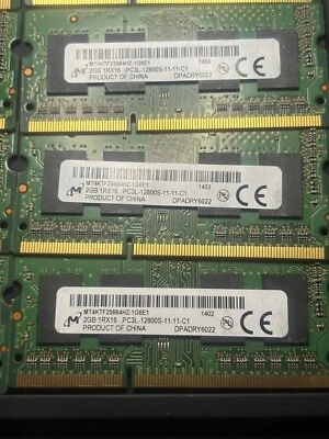 Micron 4GB (2X2GB) 1Rx16 PC3L-12800S LAPTOP Memory RAM MT4KTF25664HZ-1G6E1 - Image 1 of 4