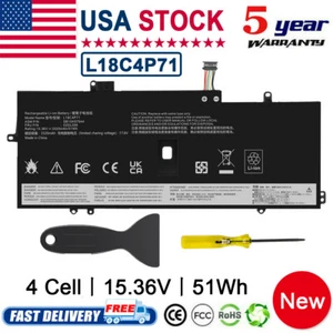 51Wh Battery L18L4P71 For Lenovo ThinkPad X1 Yoga 2019 4th Gen / 2020 5th Gen - Picture 1 of 15