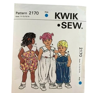 Kwik Sew 2170 Kleinkinder Sommer Overalls Strampler Größe 1T-4T K Martensson UNGESCHNITTEN - Bild 1 von 8