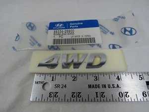 01-06 Hyundai Santa Fe 4WD Emblem Rear Liftgate Chrome Badge Logo Genuine OEM - Picture 1 of 4