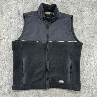 Chaleco Eddie Bauer para hombre S Negro Gris Cremallera completa Logo Fleece Senderismo al aire libre Foto 1 de 4