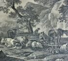 Lorenz JANSCHA (1749-1812) Etching 1788: SHEPHERD ON A HILL WITH UTILITY ANIMALS