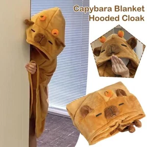Cartoon Capibara Tragdecke Warm Flanelldecke Weihnachten Nachtwäsche J8G2 - Bild 1 von 12