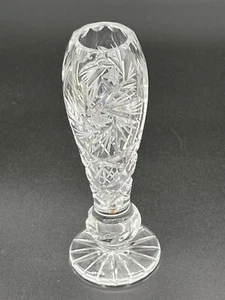 Vintage Pinwheel & Star Crystal Bud Vase 6" Tall - Picture 1 of 5